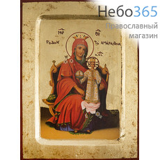  Икона на дереве B 2, 14х18, ручное золочение, с ковчегом икона Божией Матери Неувядаемый Цвет, фото 1 