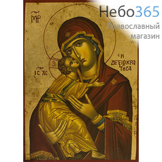  Икона на дереве B 3, 13х19, ручное золочение, без ковчега икона Божией Матери Владимирская (2725), фото 1 