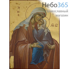  Икона на дереве B 3, 13х19, ручное золочение, без ковчега Анна, праведная, с Пресвятой Богородицей, фото 1 