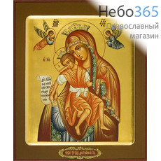  Достойно Есть икона Божией Матери. Икона писаная 21х25х3,8 см, золотой фон, с ковчегом (Шун), фото 1 