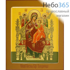 Всецарица икона Божией Матери. Икона писаная 21х25х3,8, цветной фон, золотые нимбы, с ковчегом, фото 1 