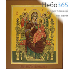  Всецарица икона Божией Матери. Икона писаная (Зб) 21х25х4, цветной фон, золотые нимбы, без ковчега, фото 1 