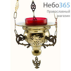  Лампада подвесная бронзовая "Виноград", с литьем, со стаканом, 99899В, фото 1 