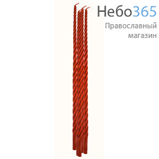  Свеча Архиерейская восковая витая красная, 100% воск (цена за компл. из 5 св.), длиной 67 см, фото 1 