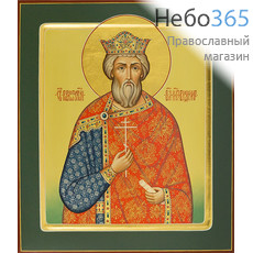  Владимир, равноапостольный князь. Икона писаная 27х31х3,8, цветной фон, золотой нимб, с ковчегом, фото 1 