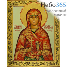  Анастасия Узорешительница, великомученица. Икона писаная 17х21х2, цветной фон, золотой нимб, орнамент по золоту, без ковчега, фото 1 