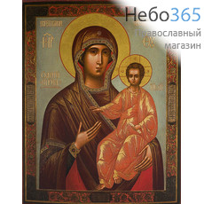  Смоленская икона Божией Матери. Икона на дереве 18х14 см, печать на левкасе, золочение (БС-41) (Тих), фото 1 