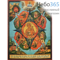  Неопалимая Купина икона Божией Матери. Икона на дереве 12х9 см, печать на левкасе, золочение, без ковчега (БНК-33) (Тих), фото 1 