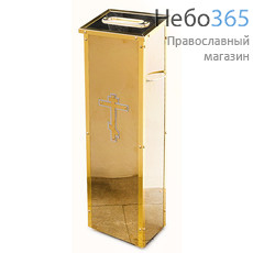  Кружка-ящик для пожертвований металлическая напольная, прямоугольная, с дверцей и замком, высотой 72 см, МК8566, фото 1 