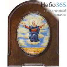  Спорительница хлебов икона Божией Матери. Икона писаная 6х8,5 см (с основой 10,5х14 см), эмаль, скань (Гу), фото 1 