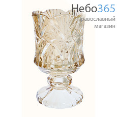  Лампада настольная стеклянная Бокал, на ножке, высотой 13 см, LS-7729-6, фото 1 