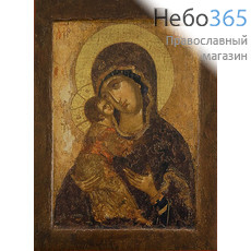  Владимирская икона Божией Матери. Икона на дереве 18х13 см, печать на левкасе, золочение, с ковчегом (БВ-07) (Тих), фото 1 
