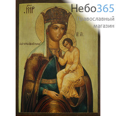  Икона на дереве 12х9, Божией Матери Избавление от бед страждущих, печать на левкасе, золочение, фото 1 