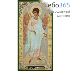  Икона на дереве 9х11, 8х13, 6х13, полиграфия, золотое и серебряное тиснение Ангел Хранитель, фото 1 