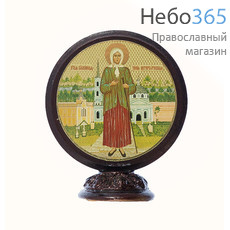  Икона на дереве 6х6, круглая, на подставке Ксения Петербургская, блаженная, фото 1 