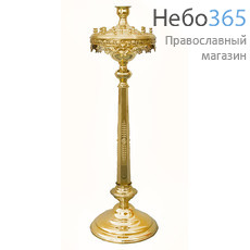  Подсвечник храмовый латунный на 24 свечи, с литьем "Лоза", с херувимами, на ножке с гранями, фото 1 