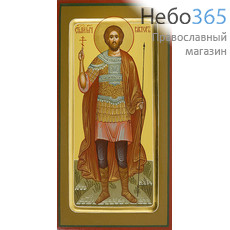  Виктор, мученик. Икона писаная 13х25х2, цветной фон, золотой нимб, с ковчегом, фото 1 