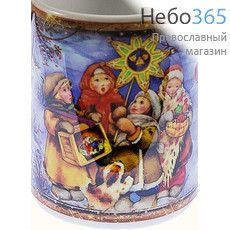  Чашка керамическая миниатюрная, с цветной сублимацией, объемом 70 мл, в ассортименте Детские колядки, фото 1 