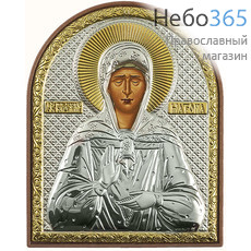  Икона в ризе EK3-PAG 8,5х10,5, блаженная Матрона Московская, шелкография, серебрение, золочение, на пластиковой основе, фото 1 