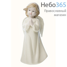  Ангел, фигура фарфоровая высотой 19 см, LS-6789-1 ангел с ручками в белом хитоне, фото 1 