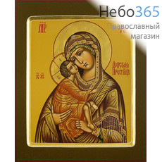  Донская икона Божией Матери. Икона писаная (Шун) 21х25х3,8, цветной фон, золотые нимбы, с ковчегом, фото 1 