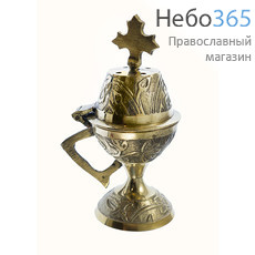  Кадильница металлическая бронзовая, малая,  Греческий цветок, 987000К, фото 1 