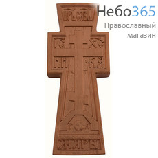  Крест деревянный из дуба (резьба на станке), 15 см, окрашен цветом металлик, по древнерусскому образцу, фото 1 