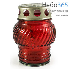  Лампада "неугасимая" Ls - 4 Z, стеклянная, красного цвета, с парафиновой свечой (в уп.- 16 шт.), РЛП51, 17-51, фото 1 