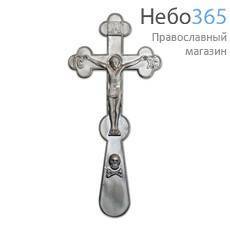  Крест погребальный пластмассовый с черным распятием, фото 1 