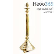  Подставка для ограждения храмовая латунная "Столбик" с кольцом, высотой 86 см, фото 1 