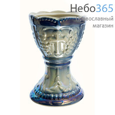  Лампада настольная керамическая "Лоза", на высокой ножке, с цветной глазурью, высотой 11 см, фото 1 