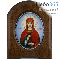  Анастасия, мученица. Икона писаная 6х8,5 (с основой 10,5х14), эмаль, скань (Гу), фото 1 