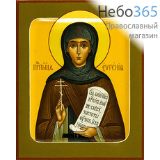 Евгения, мученица. Икона писаная 13х16, цветной фон, золотой нимб, фото 1 