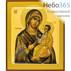  Иверская икона Божией Матери. Икона писаная 27х31, цветной фон, золотые нимбы, с ковчегом, фото 1 