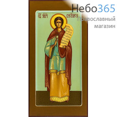  Василиса, мученица. Икона писаная 13х25, цветной фон, золотой нимб, с ковчегом, фото 1 