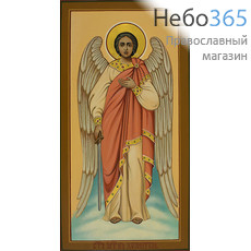  Ангел Хранитель. Икона писаная (Зб) 13х25, цветной фон, золотой нимб, фото 1 