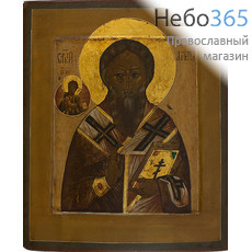  Антипа Пергамский, священномученик. Икона писаная 24х30 см, цветной фон, золотой нимб, с ковчегом (Ю), фото 1 