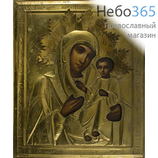  Иверская икона Божией Матери. Икона писаная 22х27, в ризе, 19 век, фото 1 