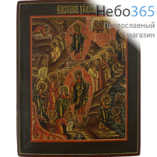  Воскресение Христово, Икона писаная (Ат) 18х22,5, без ковчега, 19 век, фото 1 