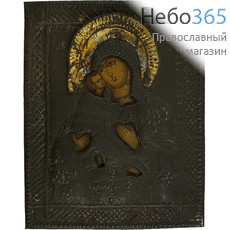  Владимирская икона Божией Матери. Икона писаная 17х22, в ризе, 1894 год, фото 1 