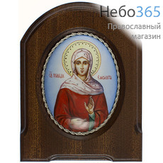  Елисавета, праведная. Икона писаная 6,5х8,5 (с основой 10,5х14), эмаль, скань (Гу), фото 1 