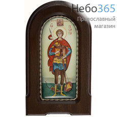  Георгий Победоносец, великомученик. Икона писаная  5х12, эмаль, скань, фото 1 