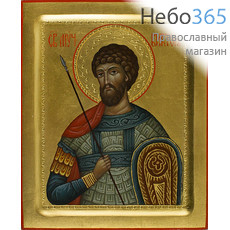  Виктор, мученик. Икона писаная 13х16, золотой фон, резьба по золоту, с ковчегом, фото 1 