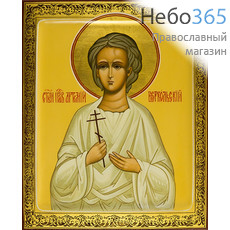  Артемий Веркольский, праведный. Икона писаная 17х21 см, цветной фон, золотой нимб, с ковчегом (Шун), фото 1 