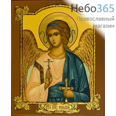  Ангел Хранитель. Икона писаная 17х21, цветной фон, золотой нимб, без ковчега, фото 1 