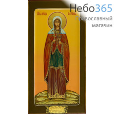  Варвара, великомученица. Икона писаная 13х25х2, цветной фон, золотой нимб, с ковчегом, фото 1 