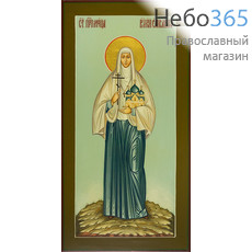  Елисавета, преподобномученица. Икона писаная 13х25, цветной фон, золотой нимб, без ковчега, фото 1 