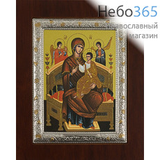  Всецарица икона Божией Матери. Икона на деревянной основе, 11х13 см, шелкография, в узкой посеребренной и позолоченной ризе (RS 3 KDG) (СмП), фото 1 