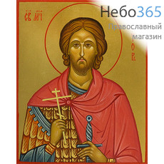  Виктор, мученик. Икона писаная 13х16х2,4, золотой фон, без ковчега, фото 1 
