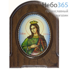  Екатерина, великомученица. Икона писаная 6х8,5 (с основой 10х14), эмаль, скань (Гу), фото 1 